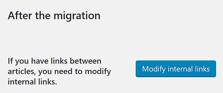 The Modify internal links option.