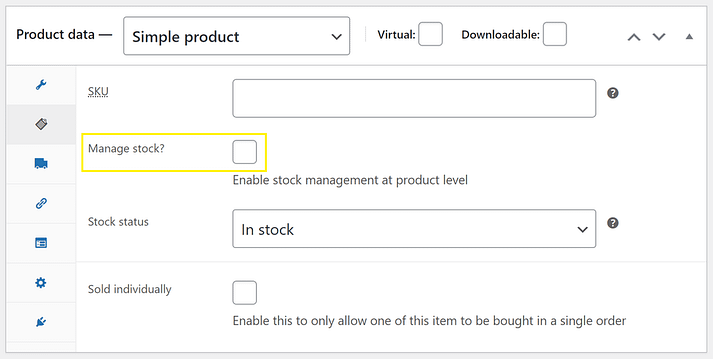 The first step to WooCommerce inventory management: enabling the tool.