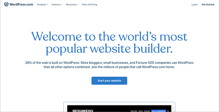 WordPress.com homepage