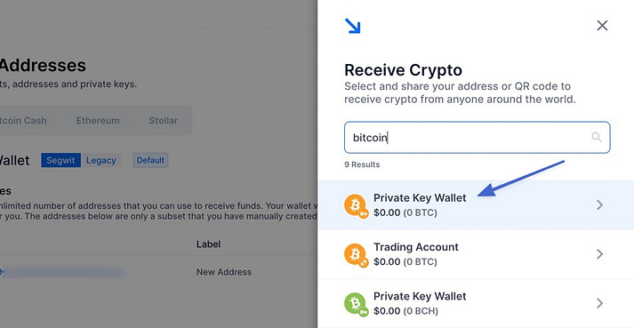 private key wallet to accept Bitcoin on WordPress