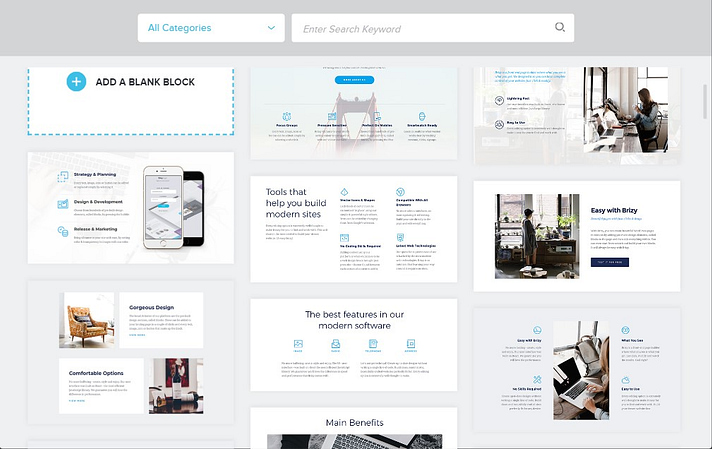 templates in our brizy page builder review