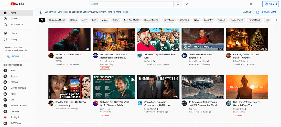 An example of YouTube's design flow.