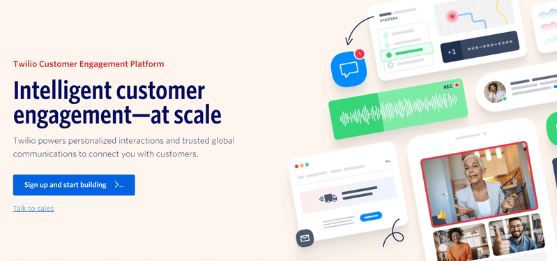 The Twilio homepage