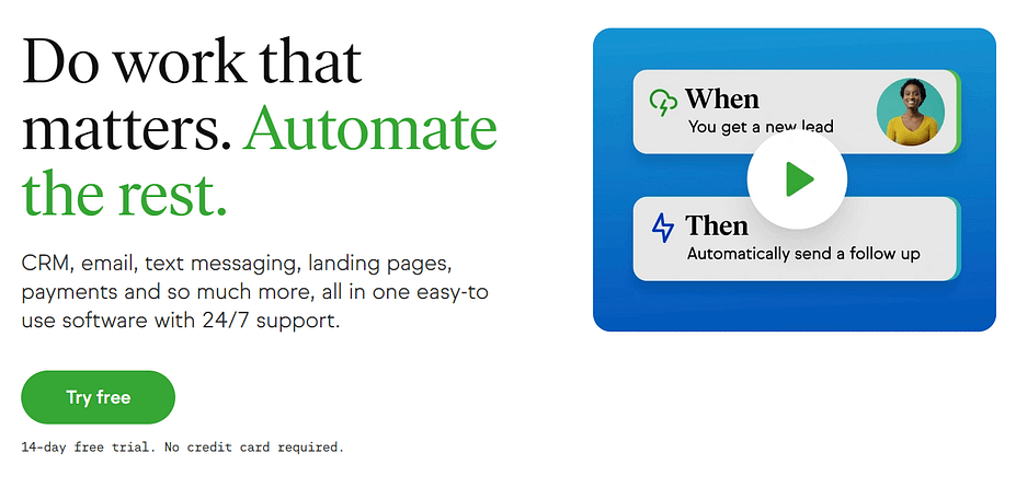 The Keap homepage displays one of the most effective call to action examples.