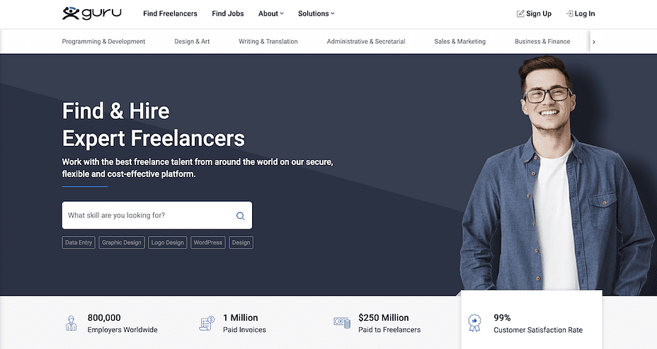 The Guru home page - best Upwork alternatives
