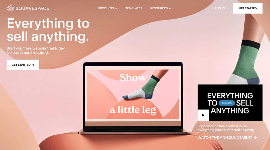 Squarespace homepage