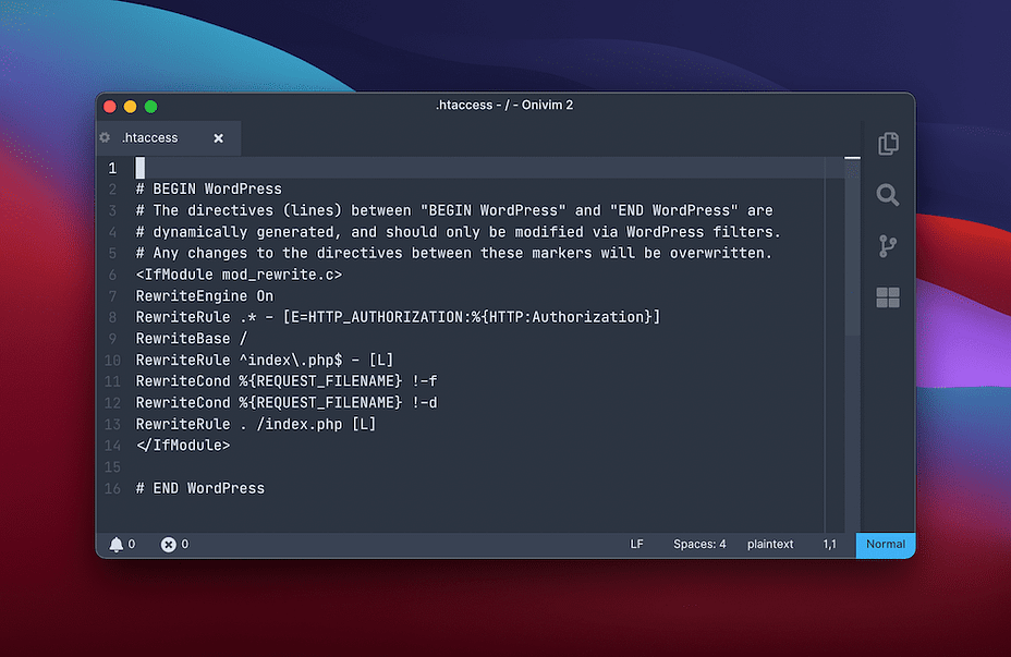 A .htaccess file showing some rewrite rules - Nginx vs Apache comparison