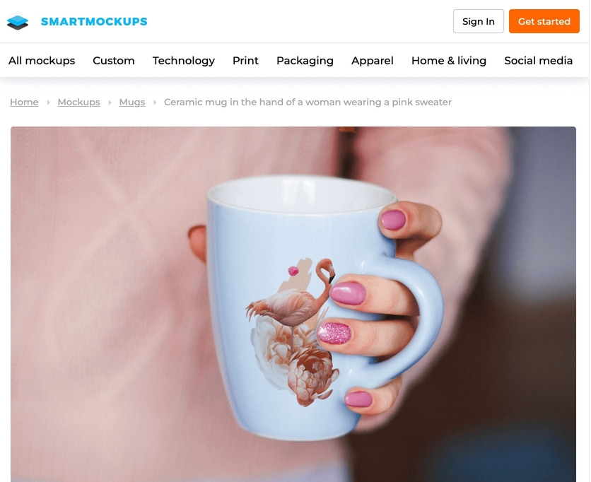 uploaded photo on mug mockup