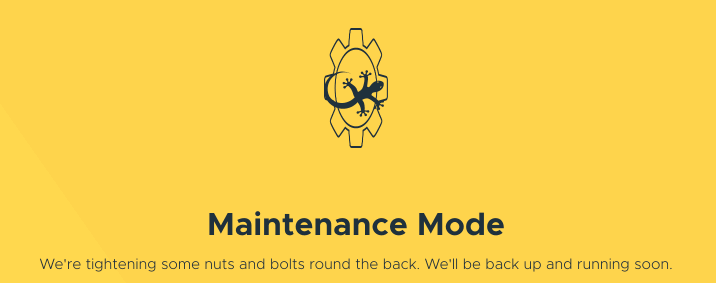 An example of a maintenance page.