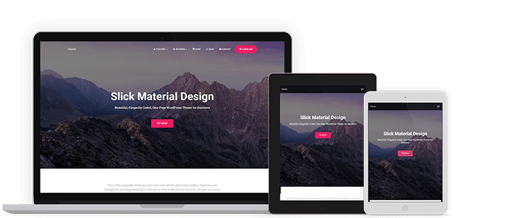 Hestia material design theme - great for a personal WordPress blog