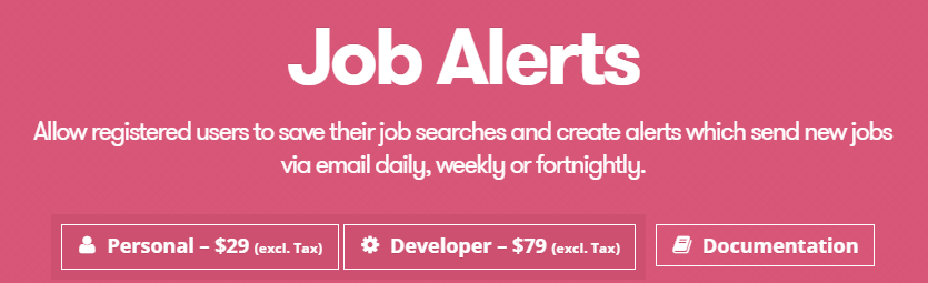 The Job Alerts extension.