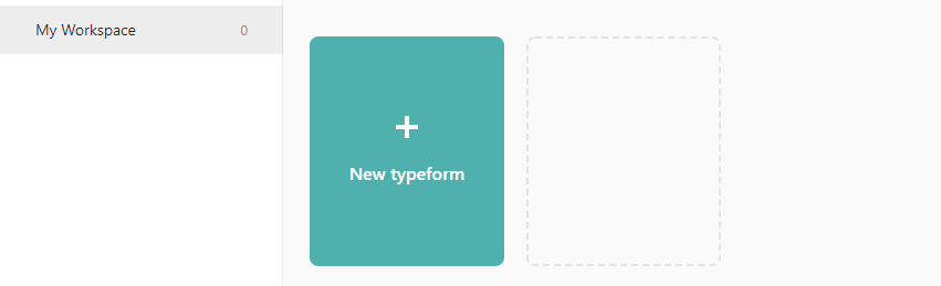 Creating a new Typeform form.