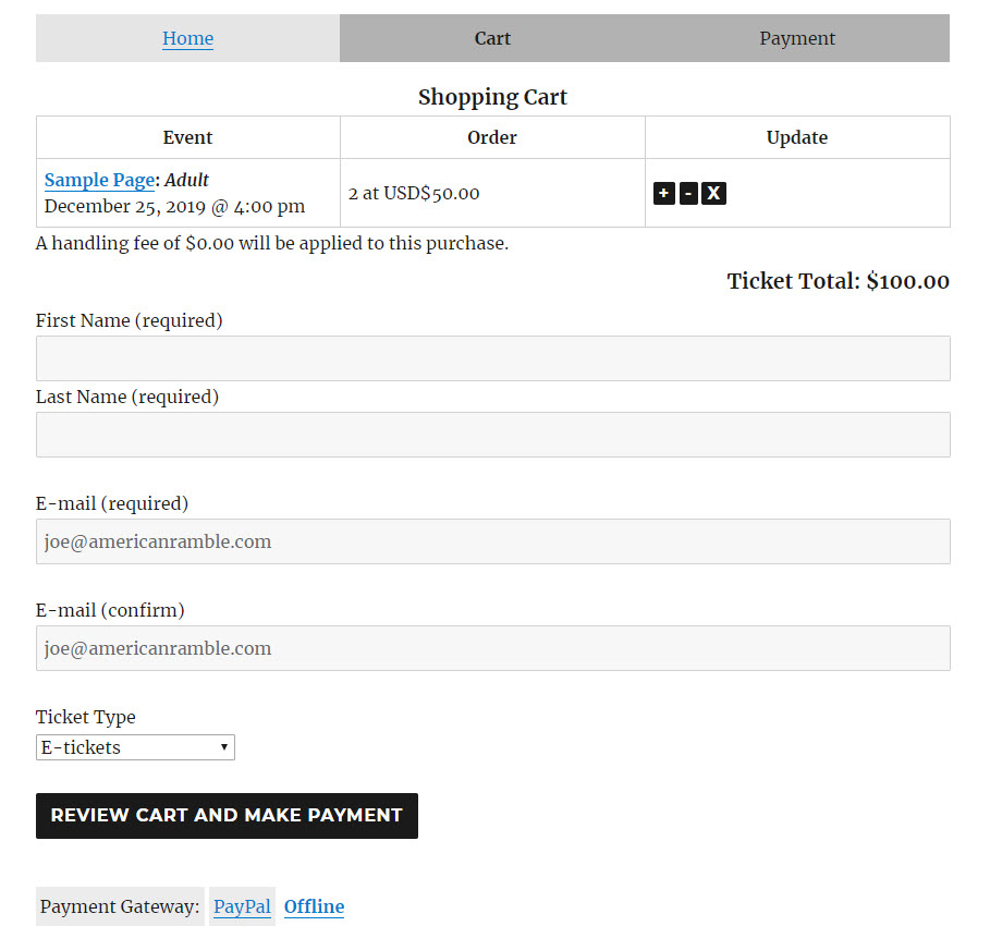 make payment - How to sell tickets online