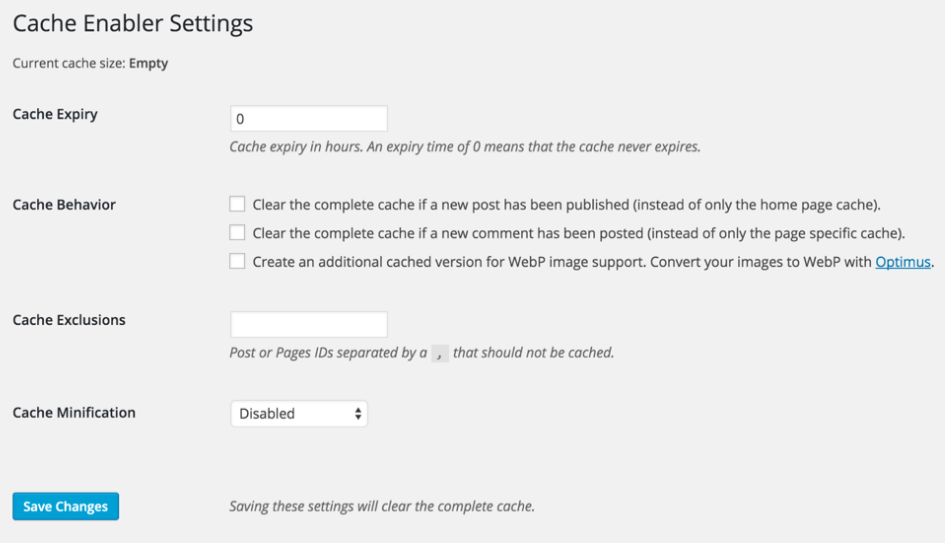 Cache Enabler Caching Plugin