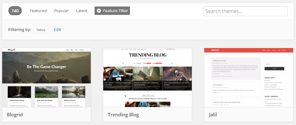 Some examples of WordPress news themes.