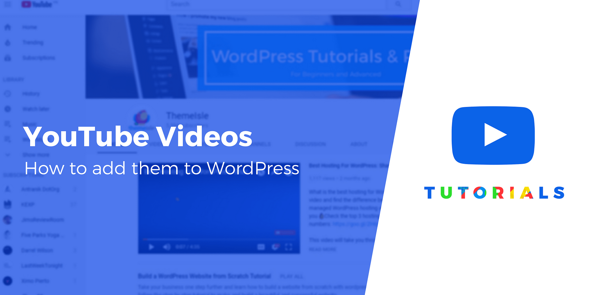 how to upload a youtube video in wordpress