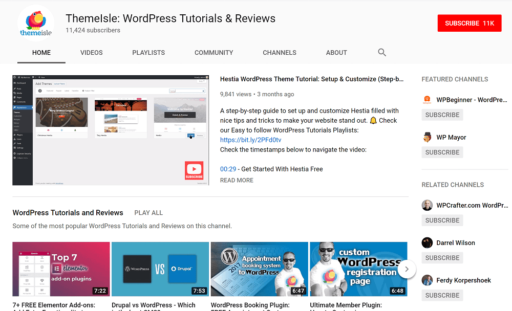 Kênh YouTube có thể trợ giúp về cách thu hút lưu lượng truy cập vào trang web của bạn