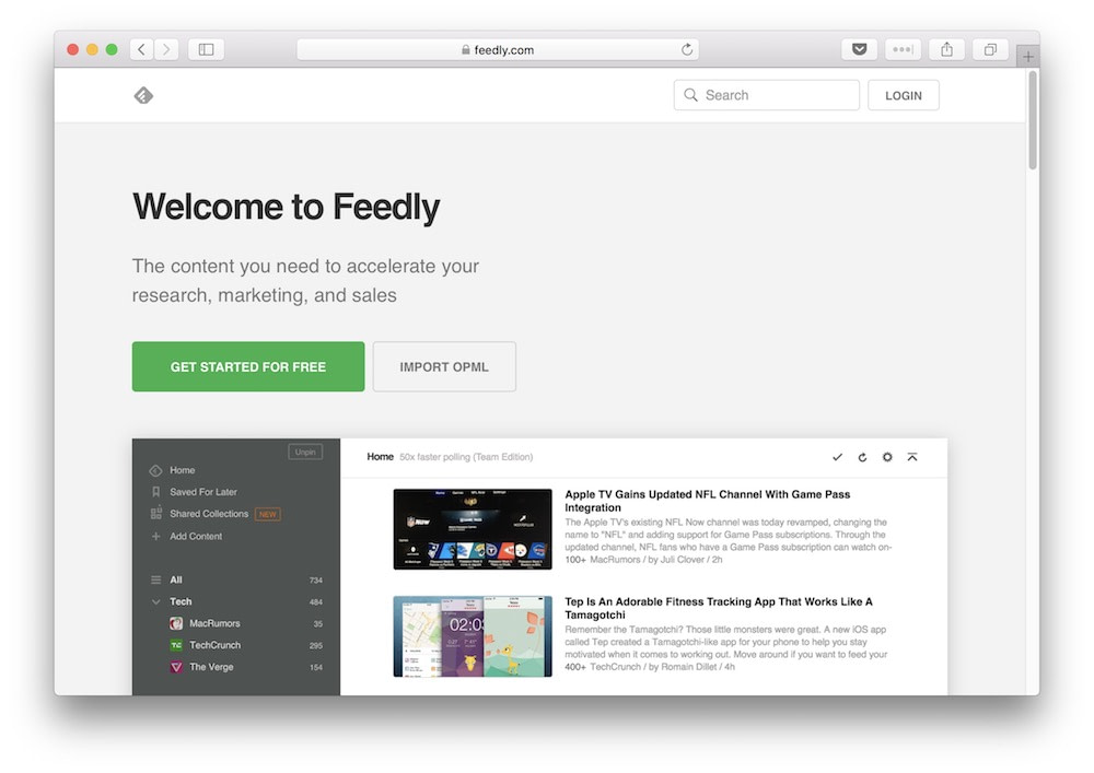 Feedly reader for RSS feeds in WordPress