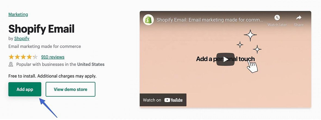 Ứng dụng Shopify email 
