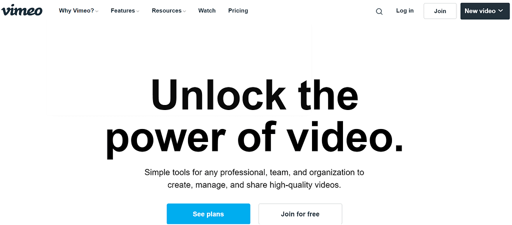 Vimeo là một nền tảng lưu trữ video WordPress tuyệt vời. 