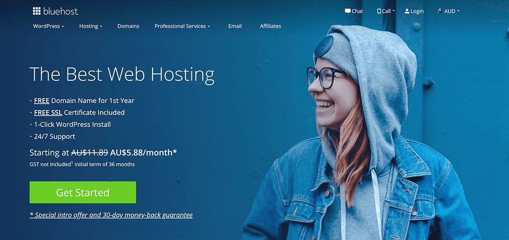 Bluehost offer web hosting in Australia