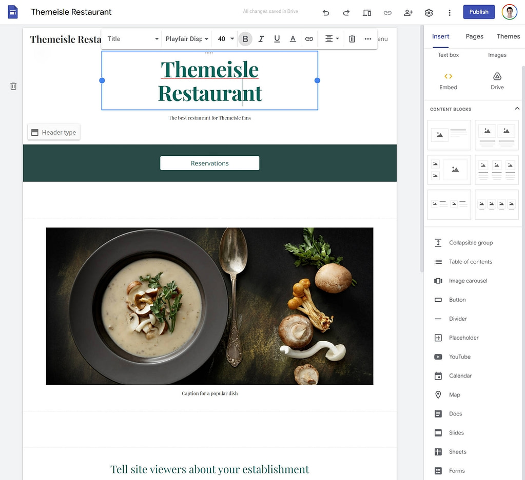 Trình chỉnh sửa Google Sites