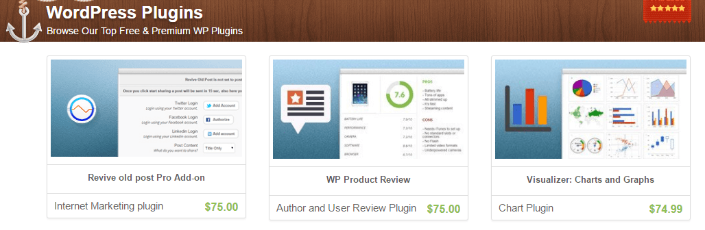 Example of how to sell digital files using WordPress: the Themeisle plugin store.