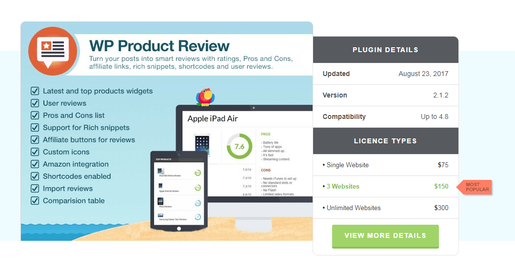 Plugin cao cấp WP Product Review.