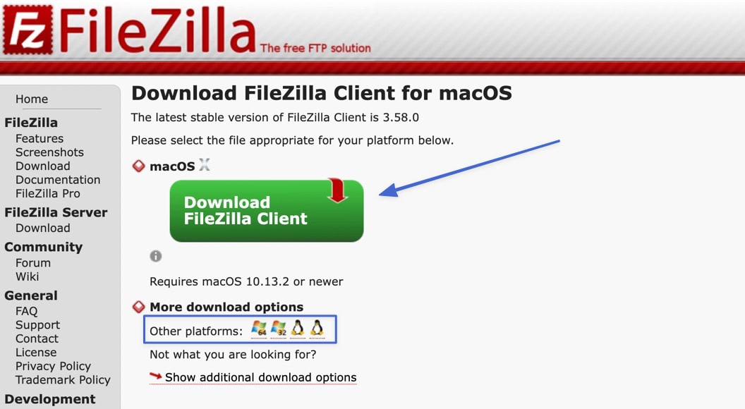 download filezilla client 