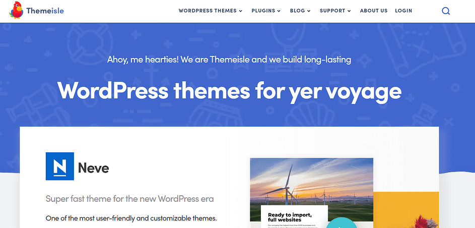 The Themeisle website.
