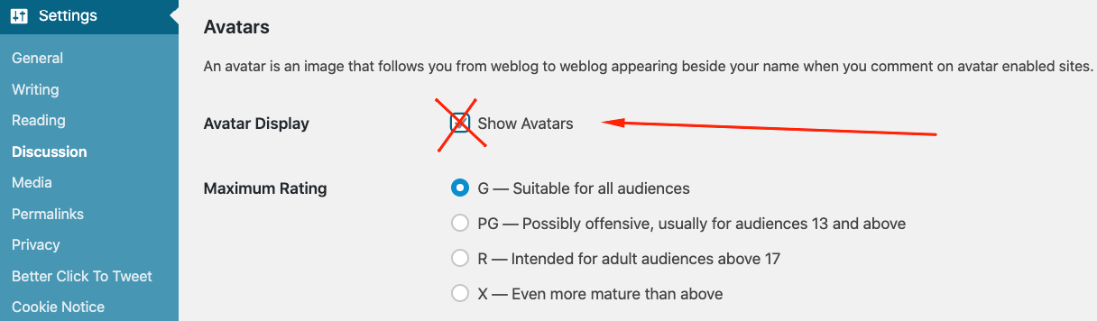 Improve WordPress performance when you deactivate avatars