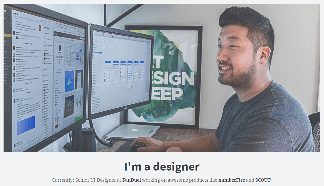 A web designer's resume website.