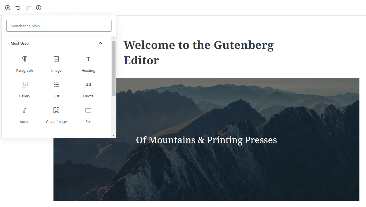 Chọn một khối trong Gutenberg.