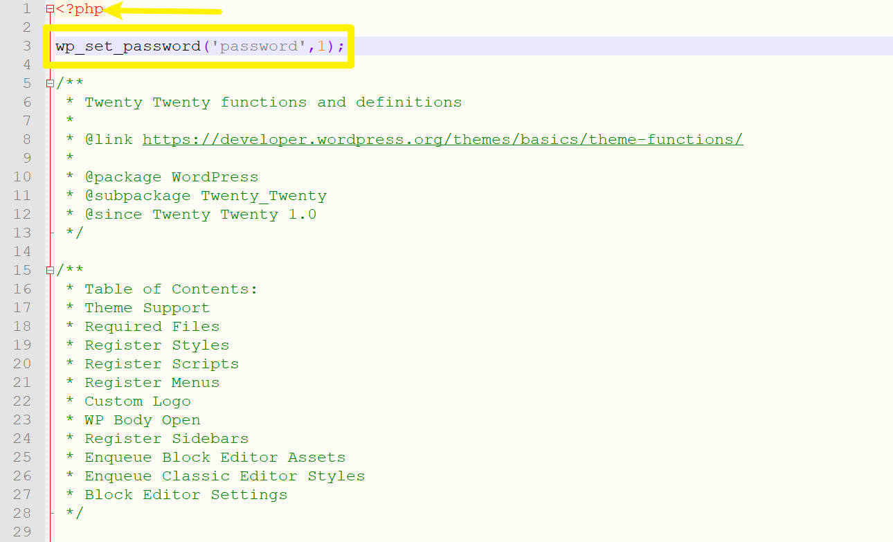 Add line of code to functions.php file