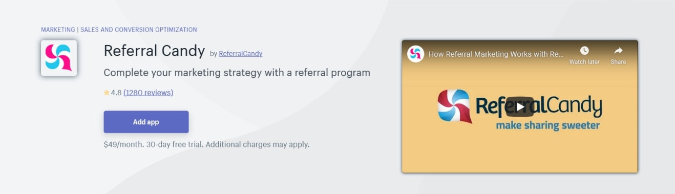 referral candy is one of the best Shopify product recommendation apps