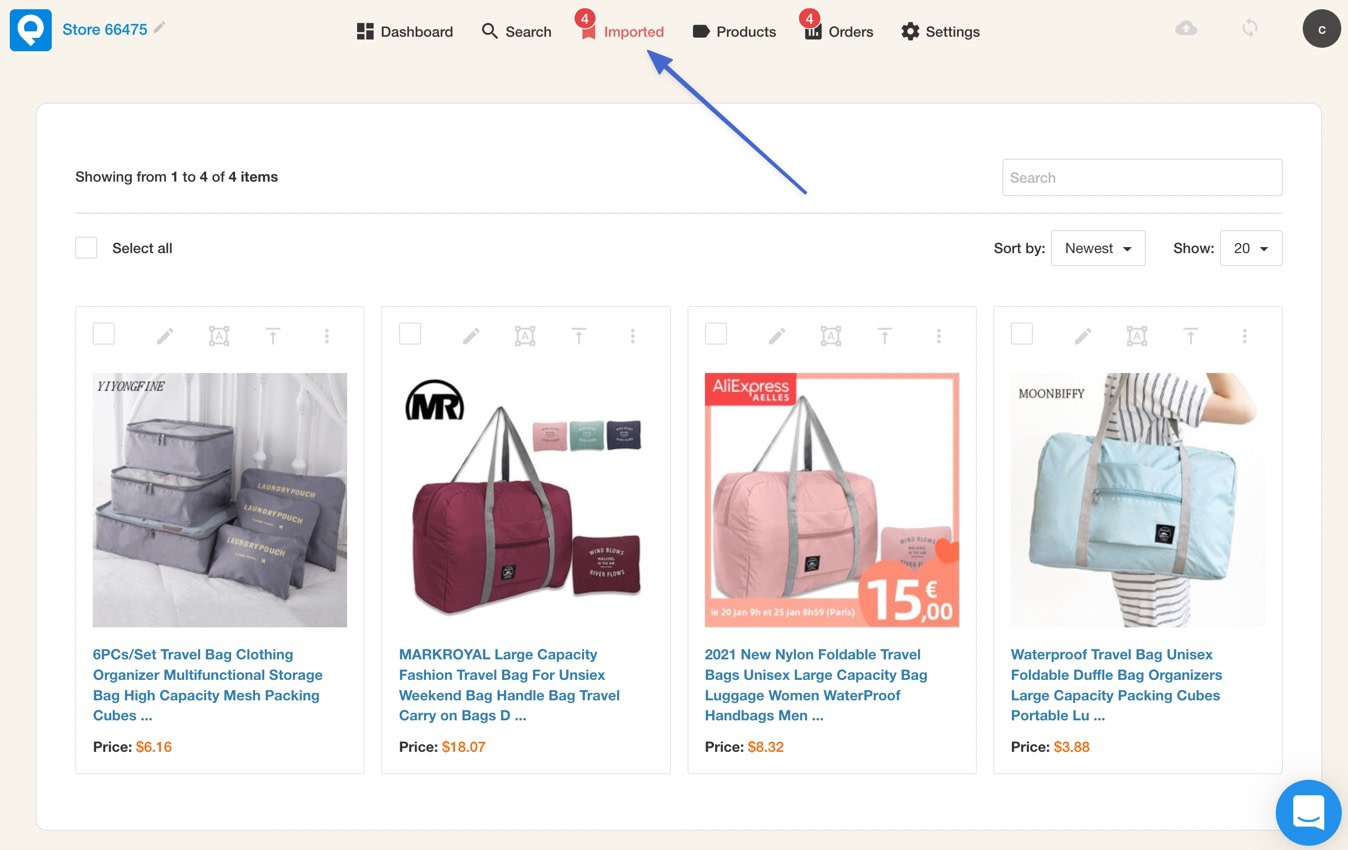 the imported product page - dropship with WordPress