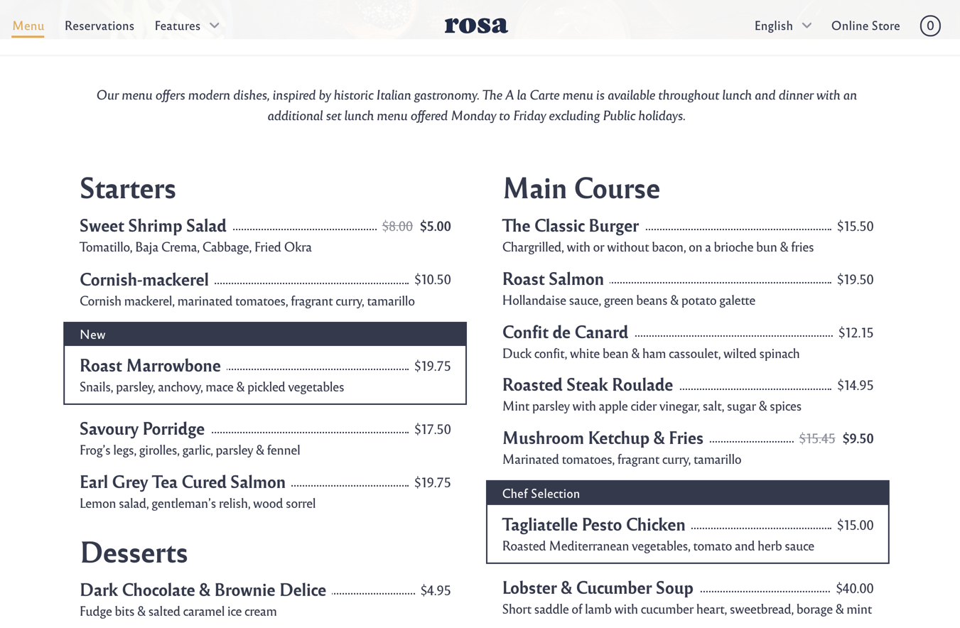 menu - menu mã QR