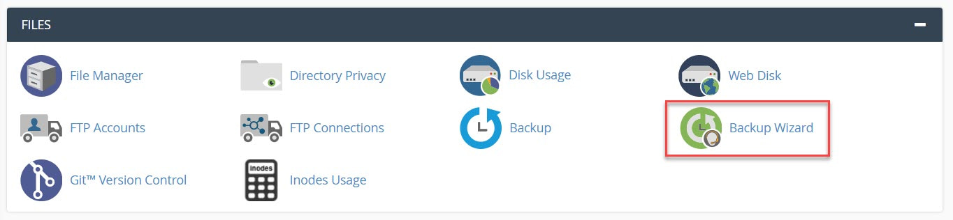 How to access backup wizard in cpanel