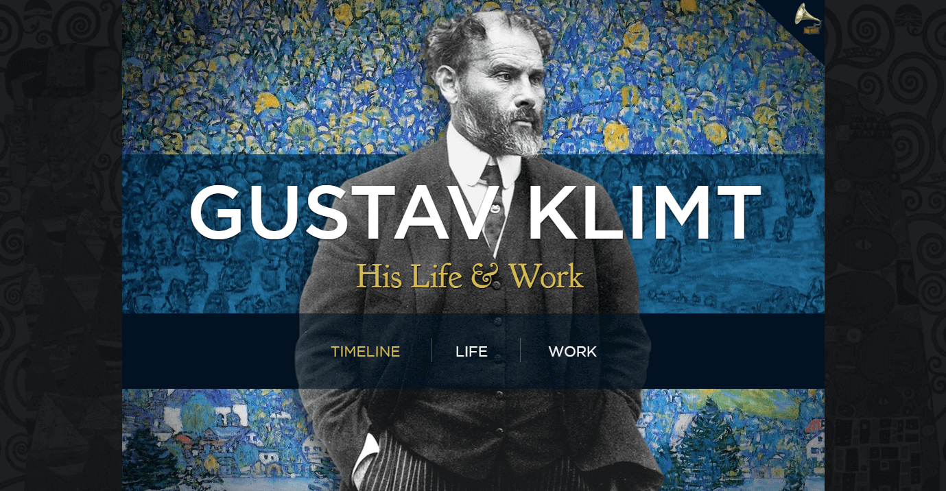 The website for Gustav Klimt.