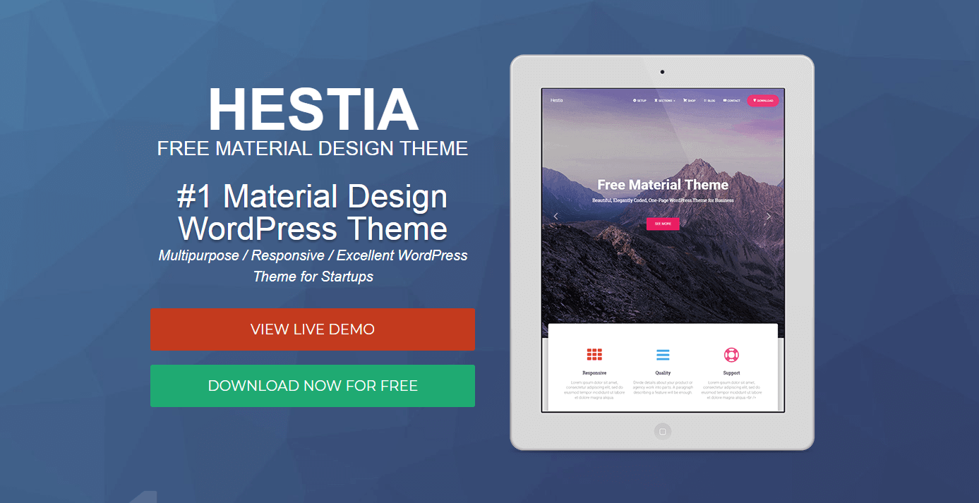 The Hestia theme is a great option to create a resume website on WordPress