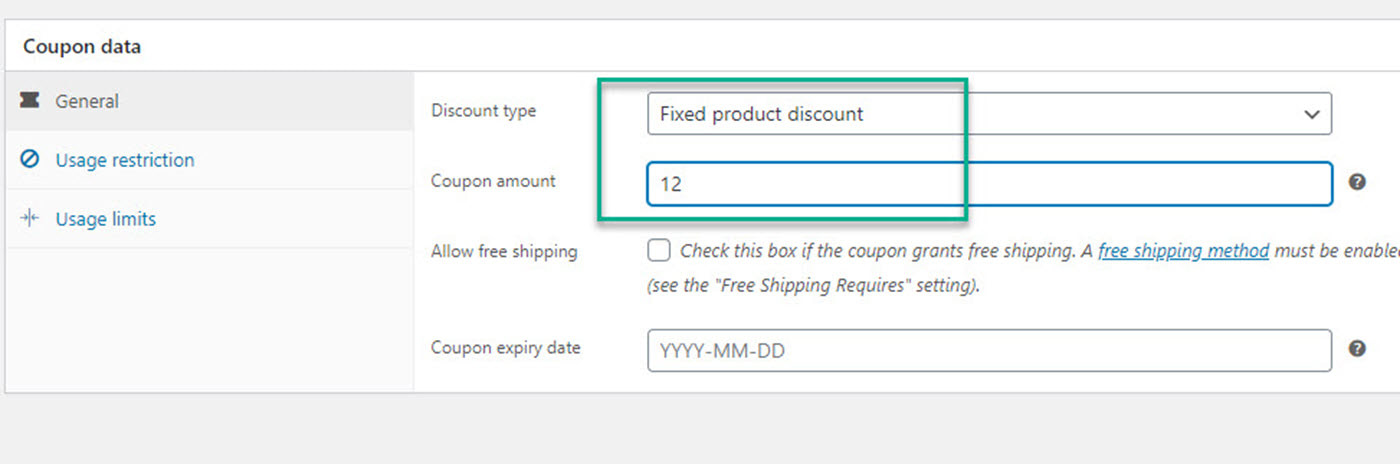 general settings for WooCommerce free gift coupon