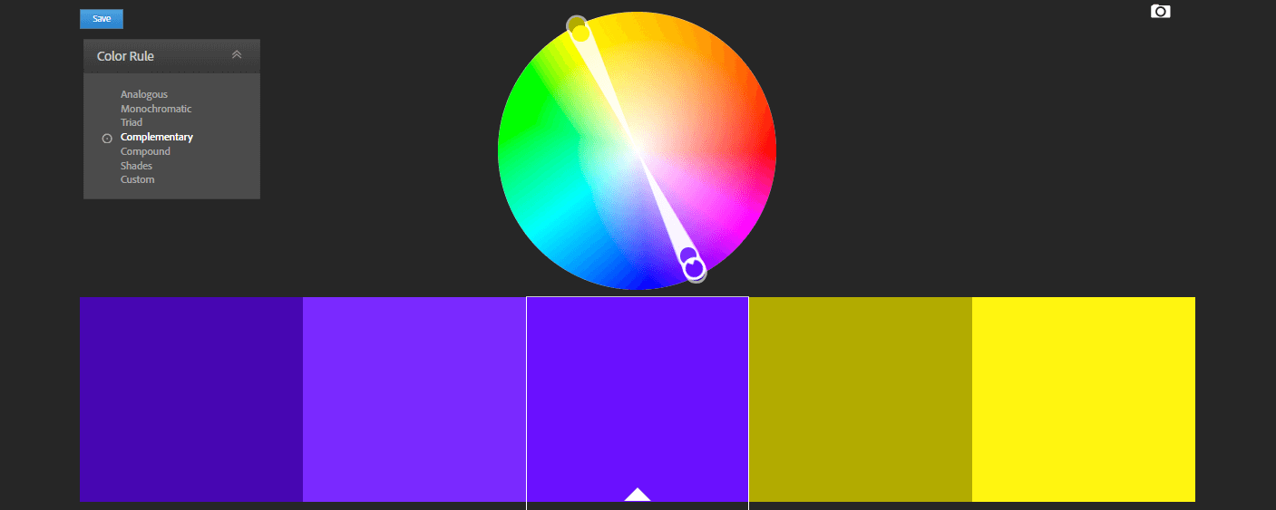 An example of a complementary color scheme.