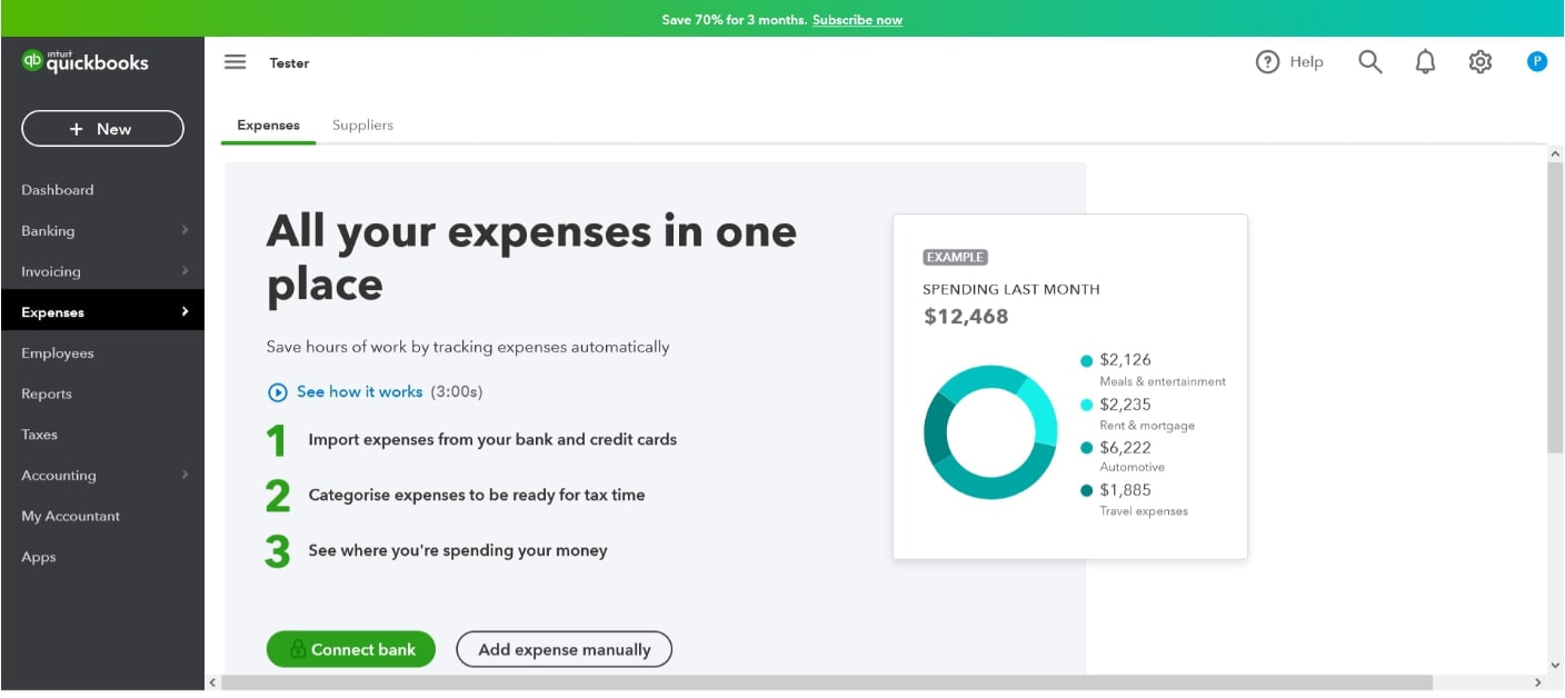 Quickbooks vs Freshbooks for tracking expenses