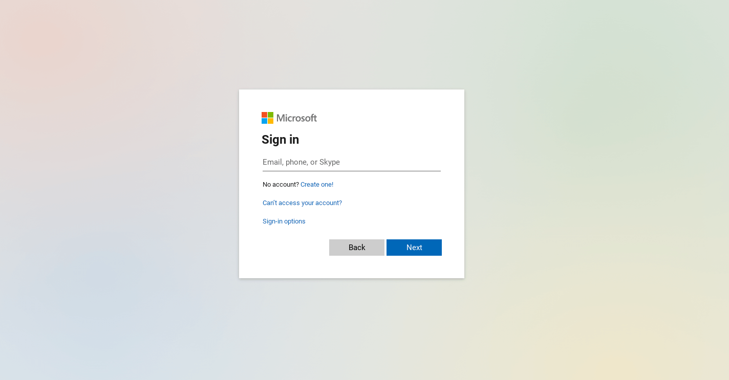 The Microsoft 365 sign-in page.