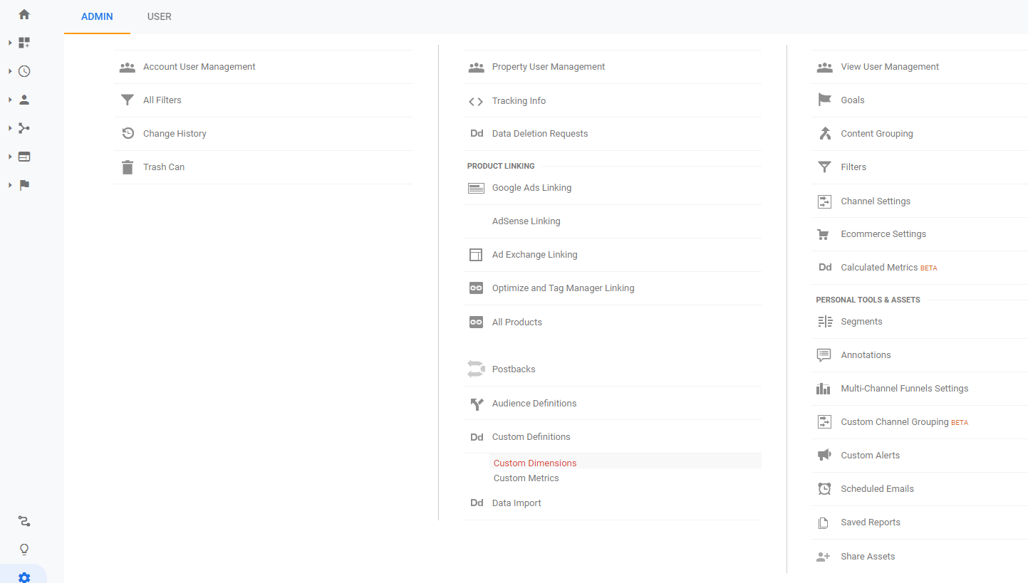 The Custom Dimensions tag in Google Analytics.