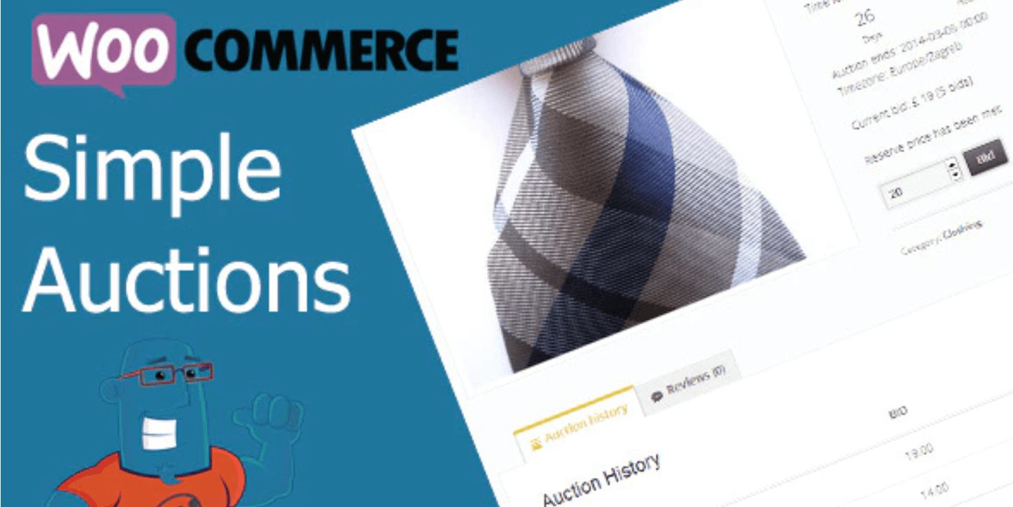 The banner for the WooCommerce Simple Auctions plugin.