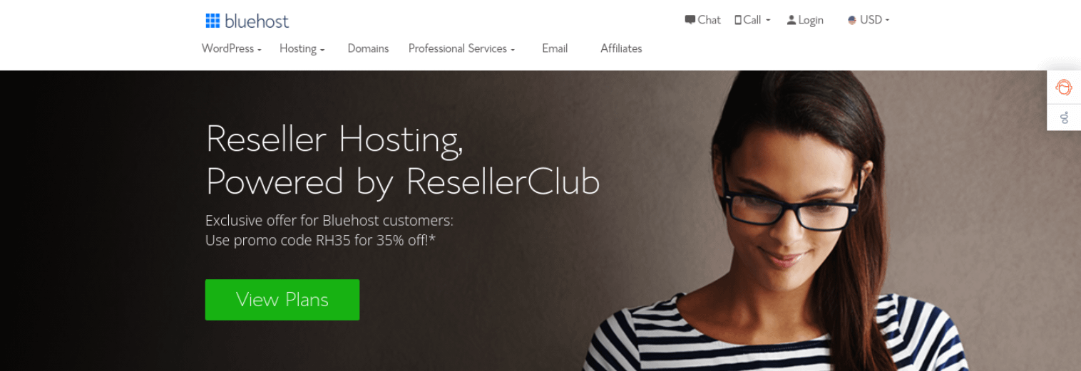 Bluehost Trang web ResellerClub.