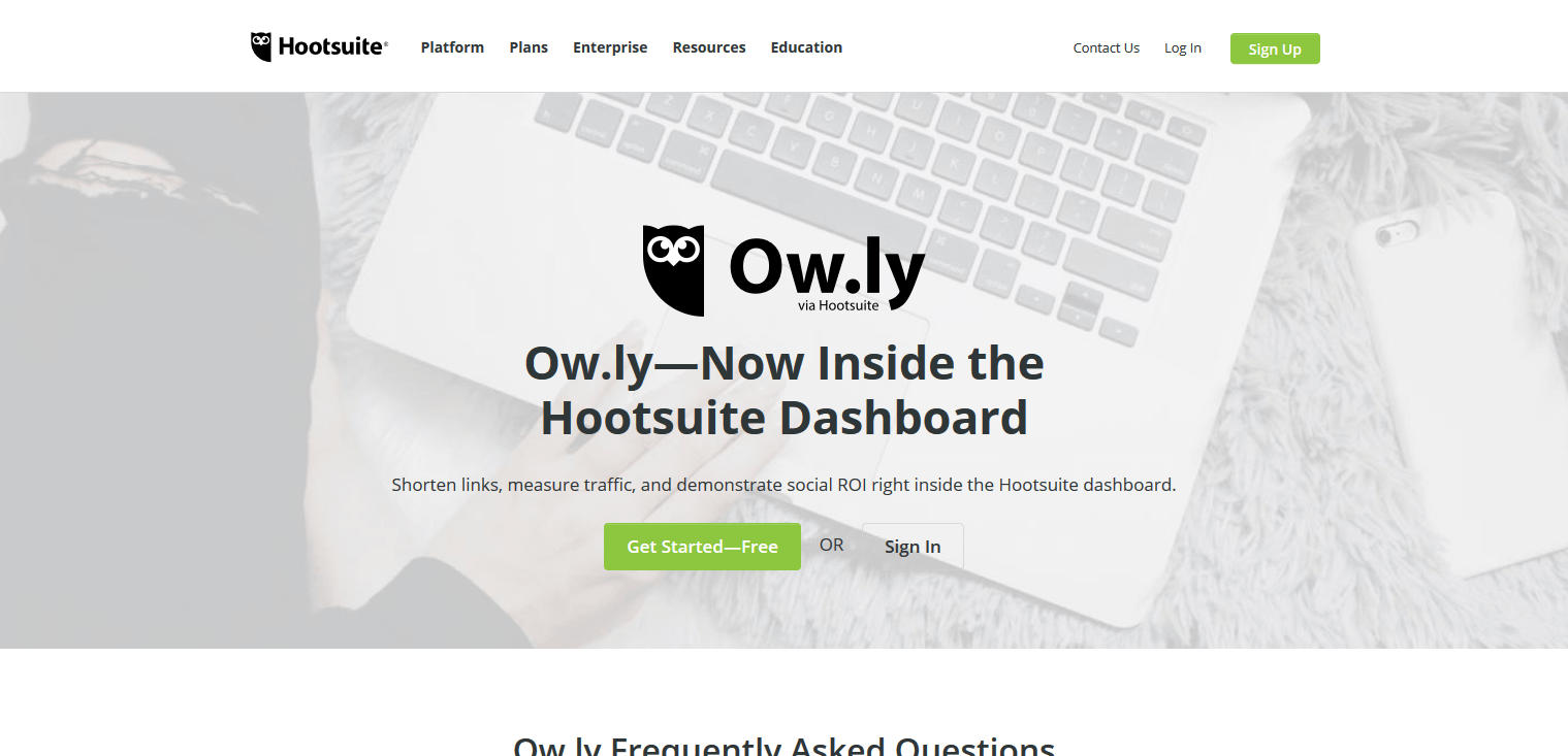 Owly is a URL shortener service that's part of Hootsuite