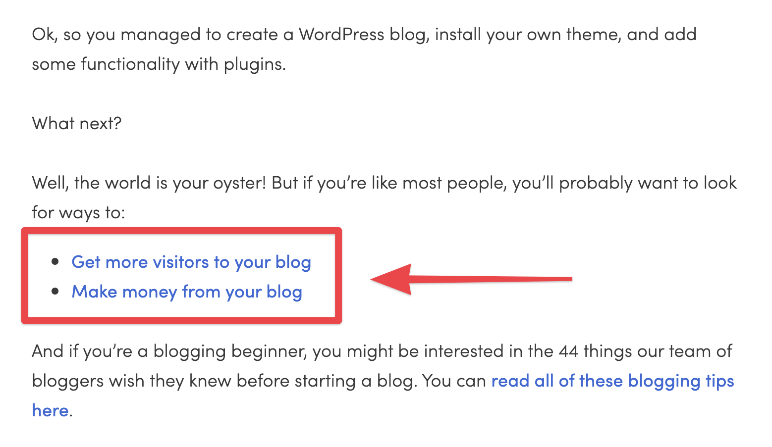 Reduce the carbon footprint of your WordPress blog with good internal linking and anchor text like this