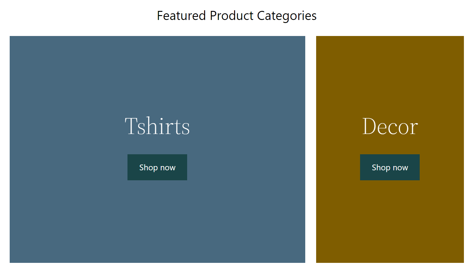 Displaying multiple featured product categories in WooCommerce shop page.